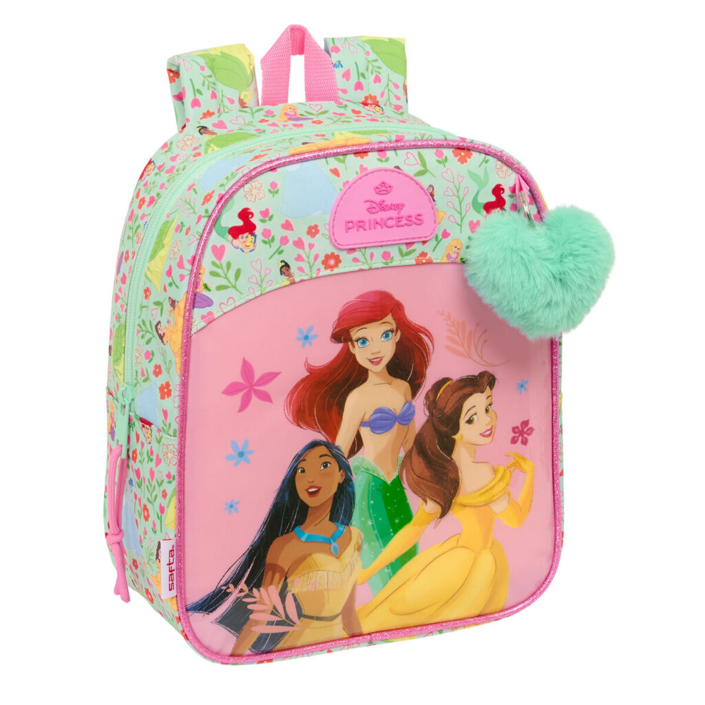 Σχολική Τσάντα Disney Princess Bloom Πράσινο Ροζ 22 x 27 x 10 cm