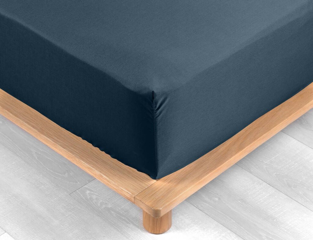 Σεντόνι Percaline Douceur D'intérieur - Λάστιχο - 160X200Cm - Μπλε