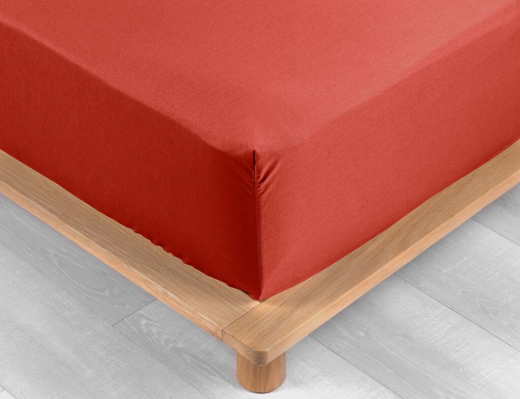 Σεντόνι Percaline  Douceur D'intérieur - Λάστιχο - 90X190Cm - Κόκκινο