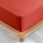 Σεντόνι Percaline  Douceur D'intérieur - Λάστιχο - 90X190Cm - Κόκκινο