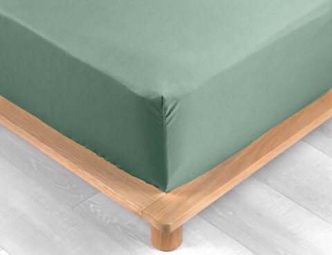 Σεντόνι Percaline  Douceur D'intérieur - Λάστιχο - 90X190Cm - Πράσινο