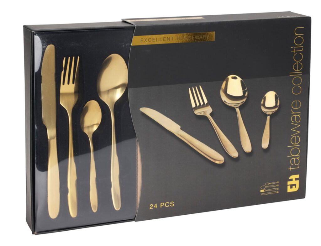 Σετ Χρυσά Μαχαιροπίρουνα Excellent Houseware - 24Τμχ