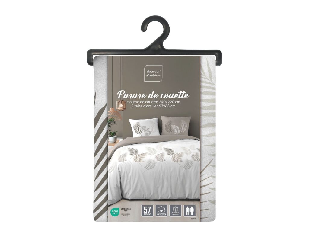 Σετ Παπλωματοθήκη-Μαξιλαροθήκη Douceur D'intérieur - 220X240Cm - 3 Τμχ