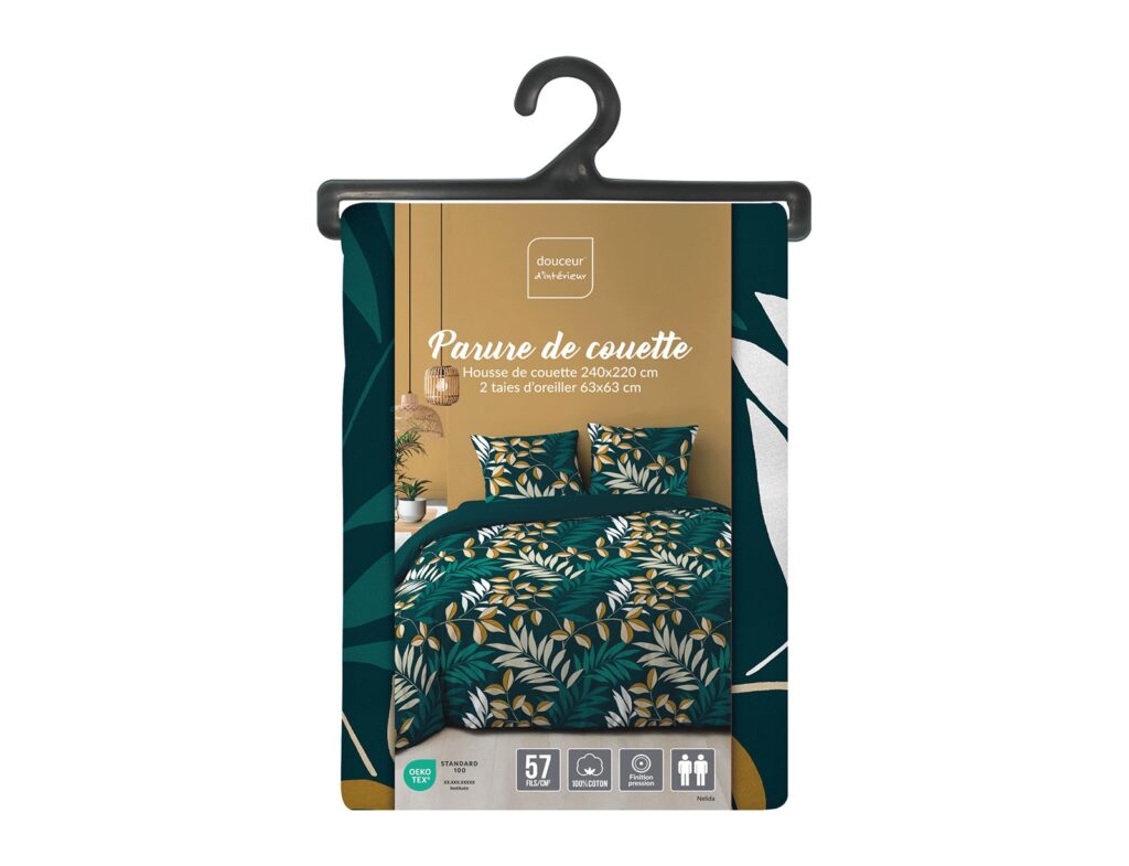 Σετ Παπλωματοθήκη-Μαξιλαροθήκη Douceur D'intérieur - 220X240Cm - 3 Τμχ