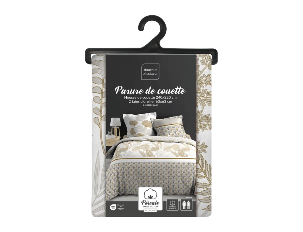 Σετ Παπλωματοθήκη-Μαξιλαροθήκη Douceur D'intérieur - 220X240Cm - 3 Τμχ