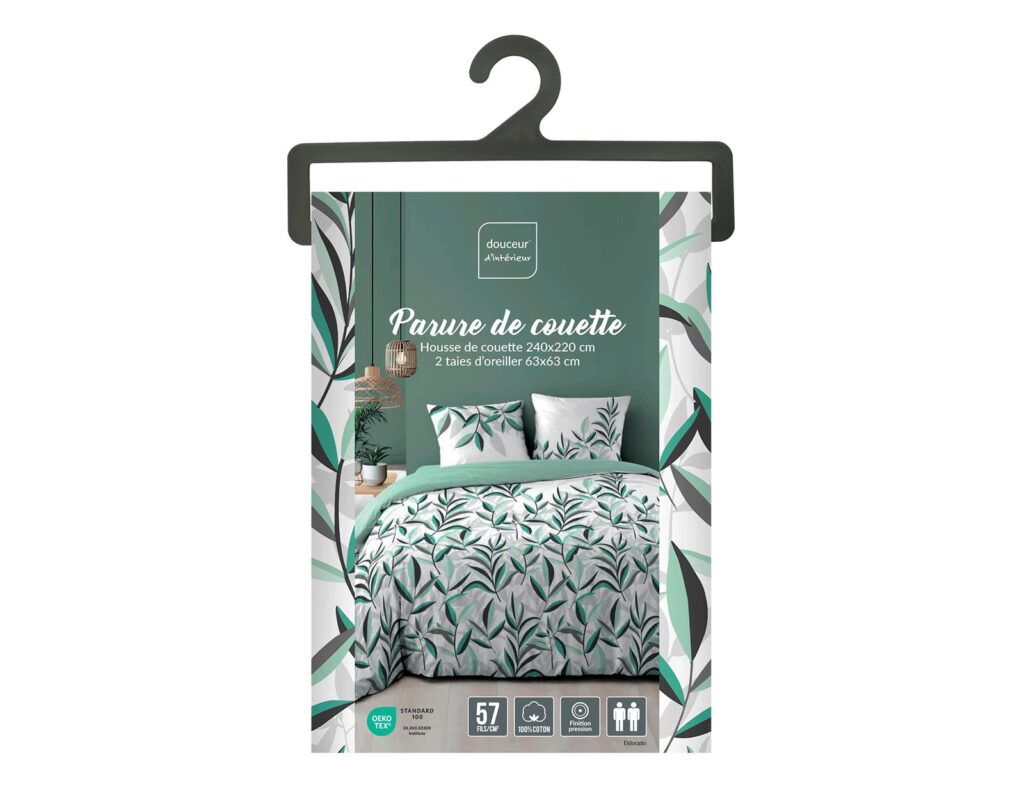 Σετ Παπλωματοθήκη-Μαξιλαροθήκη Douceur D'intérieur - 220X240Cm - 3 Τμχ