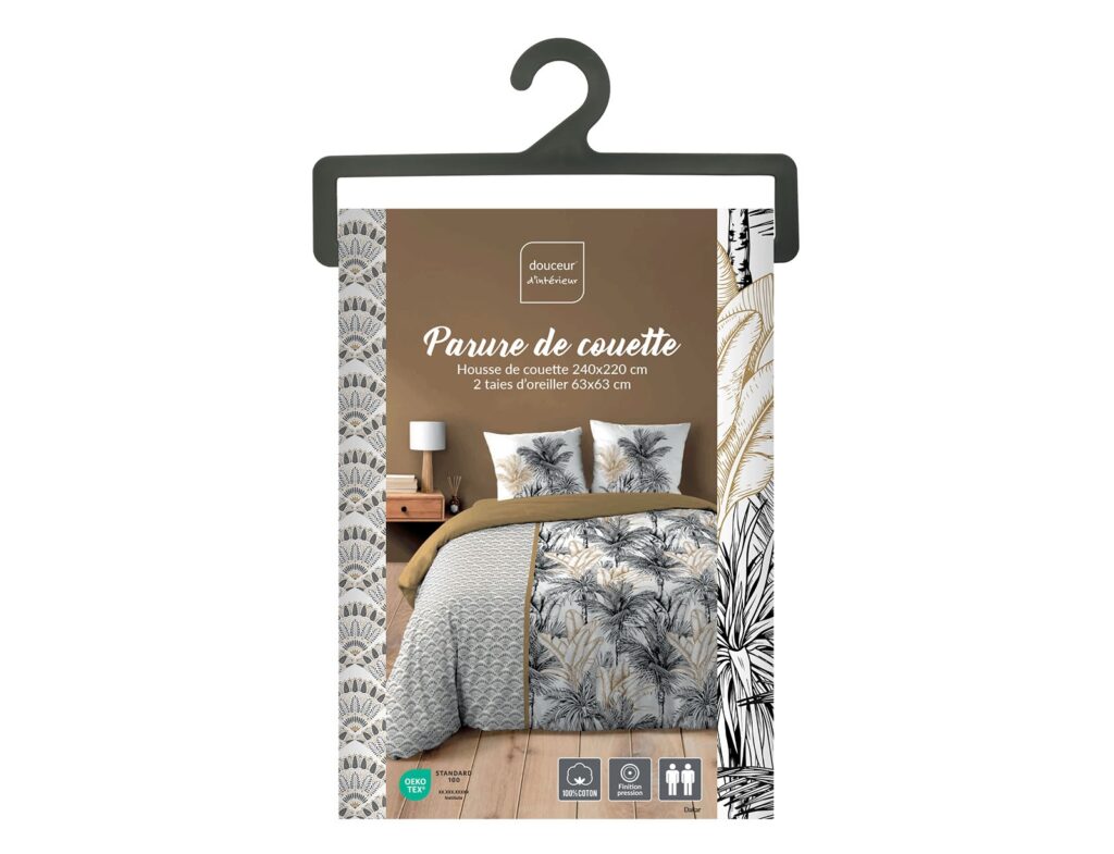Σετ Παπλωματοθήκη-Μαξιλαροθήκη Douceur D'intérieur - 220X240Cm - 3 Τμχ