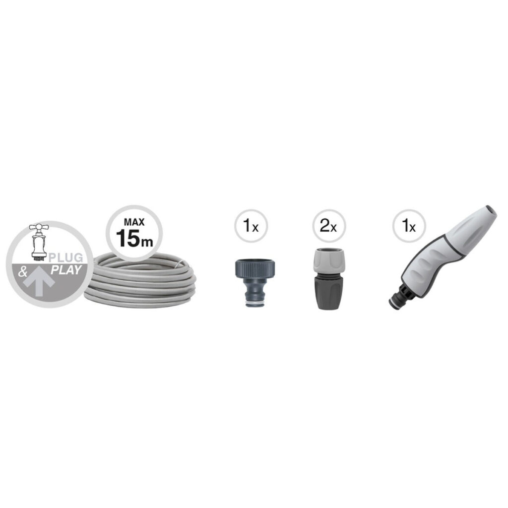 Σετ σωλήνων με αξεσουάρ GF Garden gf80267600 Δυνατότητα επέκτασης Καλάθι Μπλε 15 m Πλαστική ύλη