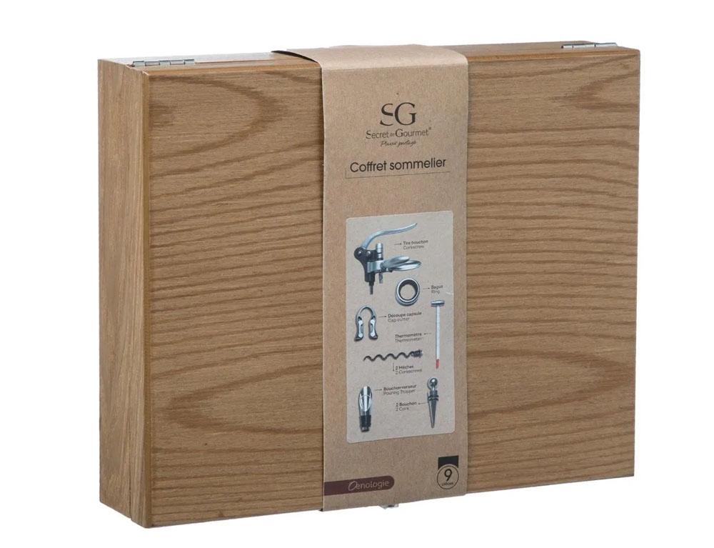 Σετ Sommelier Sommelier Kit 9Pcs Wood Marc 160755