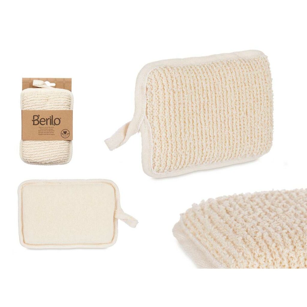 Σφουγγάρι Σώματος Berilo B7081-6 Λευκό Μπεζ 11 x 16,5 x 2 cm (12 Μονάδες)