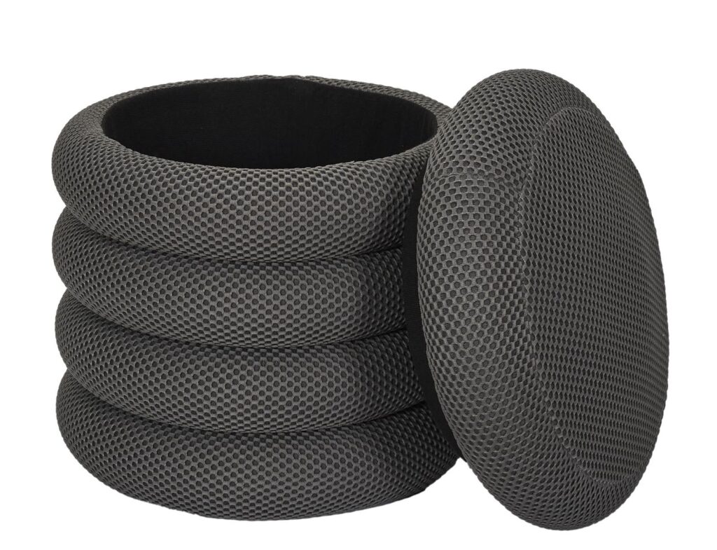 Σκαμπό-Μπαούλο Atom Home Deco Factory - 37X42Cm - Γκρι