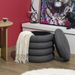 Σκαμπό-Μπαούλο Atom Home Deco Factory - 37X42Cm - Γκρι