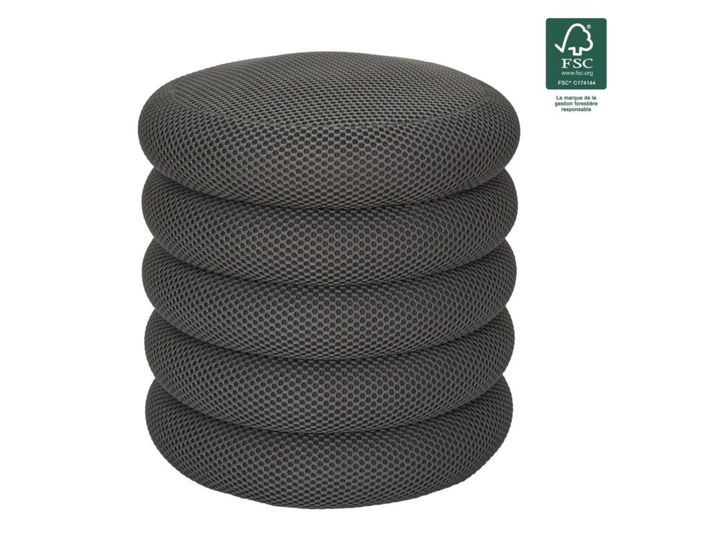 Σκαμπό-Μπαούλο Atom Home Deco Factory - 37X42Cm - Γκρι
