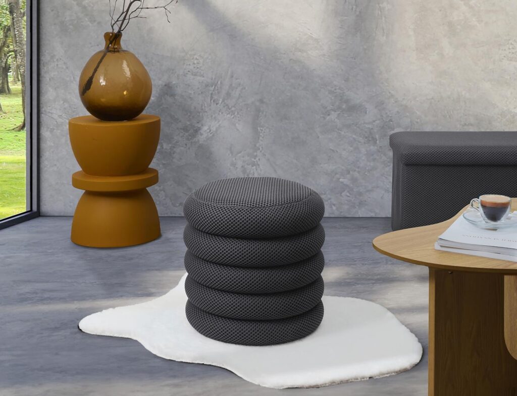 Σκαμπό-Μπαούλο Atom Home Deco Factory - 37X42Cm - Γκρι