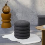 Σκαμπό-Μπαούλο Atom Home Deco Factory - 37X42Cm - Γκρι