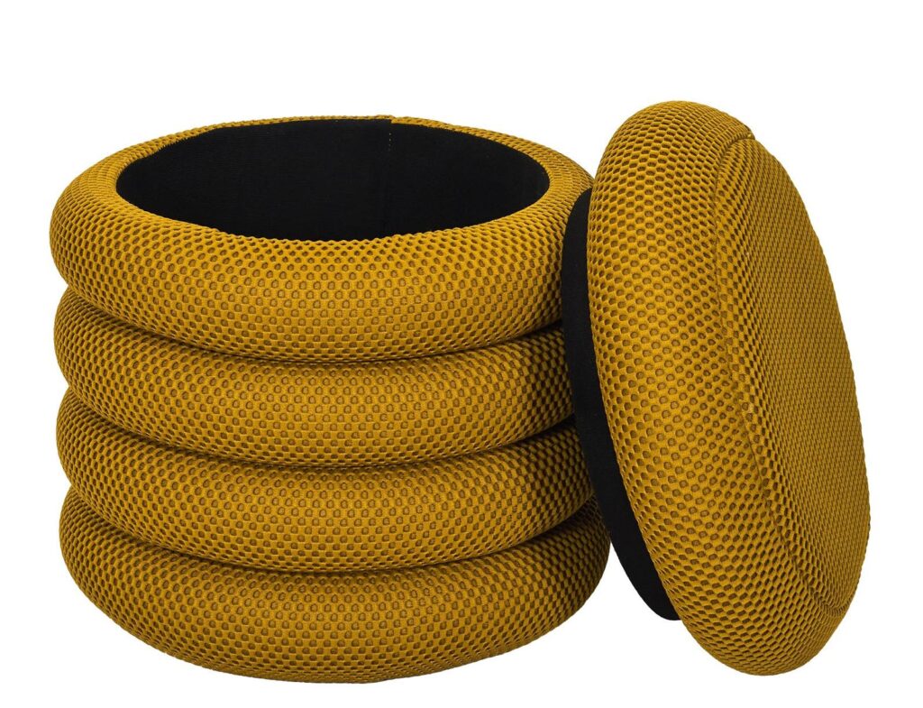 Σκαμπό-Μπαούλο Atom Home Deco Factory - 37X42Cm - Κίτρινο