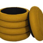Σκαμπό-Μπαούλο Atom Home Deco Factory - 37X42Cm - Κίτρινο
