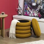 Σκαμπό-Μπαούλο Atom Home Deco Factory - 37X42Cm - Κίτρινο