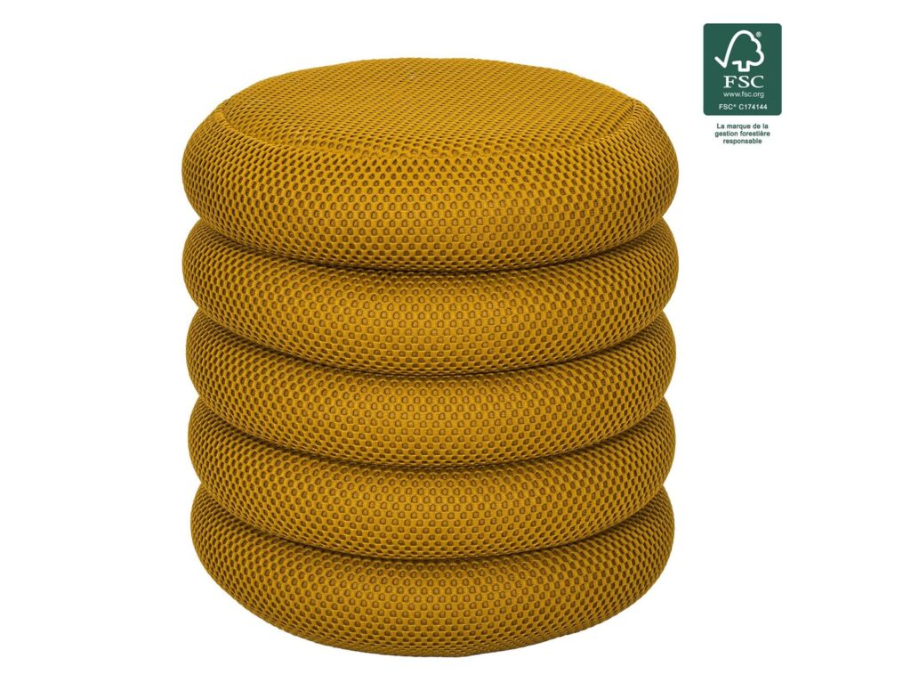 Σκαμπό-Μπαούλο Atom Home Deco Factory - 37X42Cm - Κίτρινο
