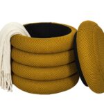 Σκαμπό-Μπαούλο Atom Home Deco Factory - 37X42Cm - Κίτρινο