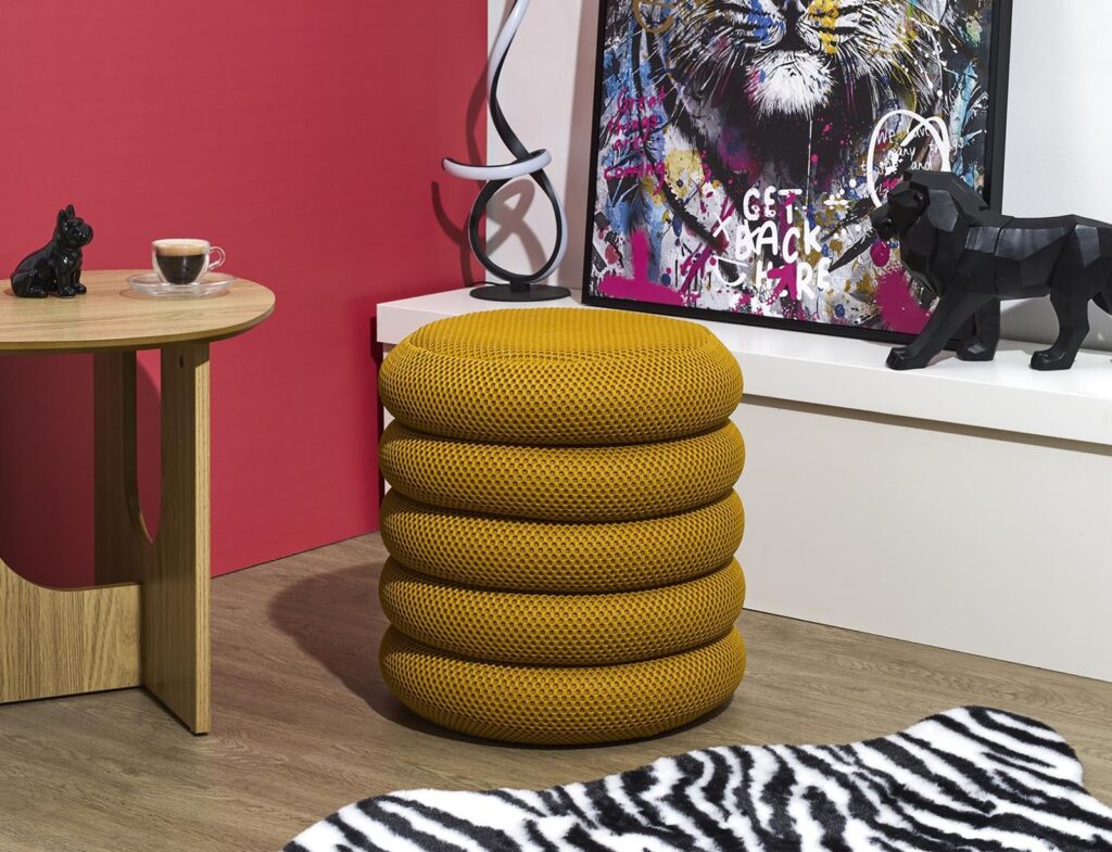 Σκαμπό-Μπαούλο Atom Home Deco Factory - 37X42Cm - Κίτρινο