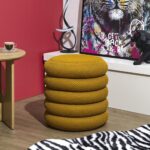 Σκαμπό-Μπαούλο Atom Home Deco Factory - 37X42Cm - Κίτρινο