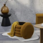 Σκαμπό-Μπαούλο Atom Home Deco Factory - 37X42Cm - Κίτρινο