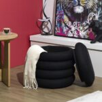 Σκαμπό-Μπαούλο Atom Home Deco Factory - 37X42Cm - Μαύρο