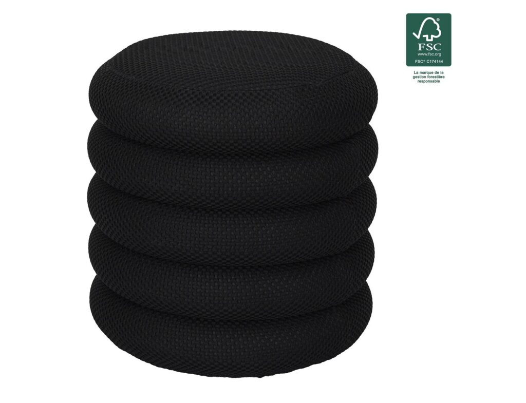 Σκαμπό-Μπαούλο Atom Home Deco Factory - 37X42Cm - Μαύρο