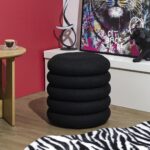 Σκαμπό-Μπαούλο Atom Home Deco Factory - 37X42Cm - Μαύρο