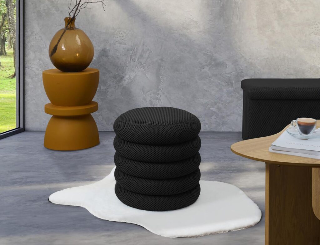 Σκαμπό-Μπαούλο Atom Home Deco Factory - 37X42Cm - Μαύρο
