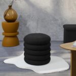 Σκαμπό-Μπαούλο Atom Home Deco Factory - 37X42Cm - Μαύρο
