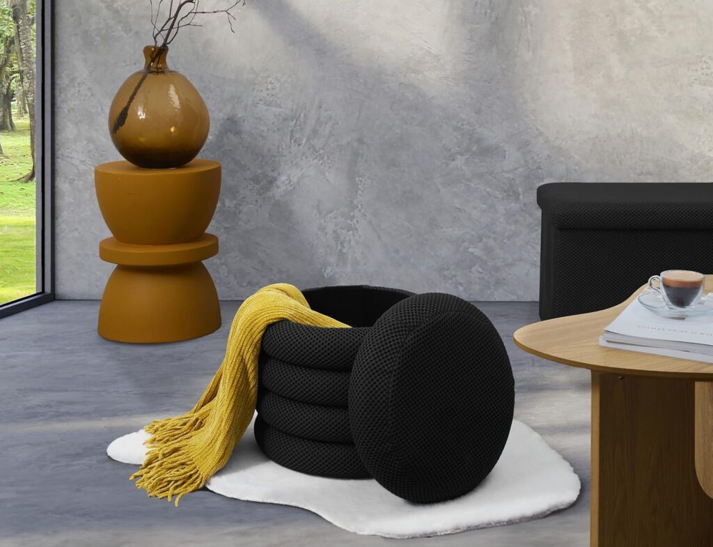 Σκαμπό-Μπαούλο Atom Home Deco Factory - 37X42Cm - Μαύρο