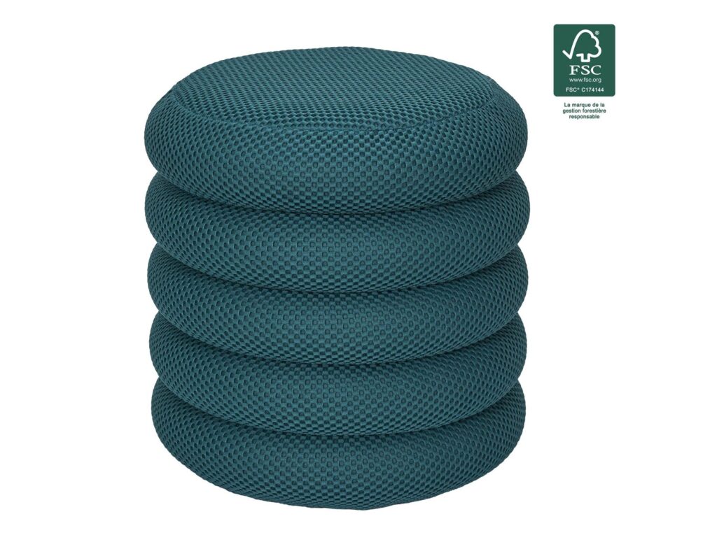 Σκαμπό-Μπαούλο Atom Home Deco Factory - 37X42Cm - Μπλε
