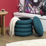 Σκαμπό-Μπαούλο Atom Home Deco Factory - 37X42Cm - Μπλε
