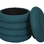 Σκαμπό-Μπαούλο Atom Home Deco Factory - 37X42Cm - Μπλε