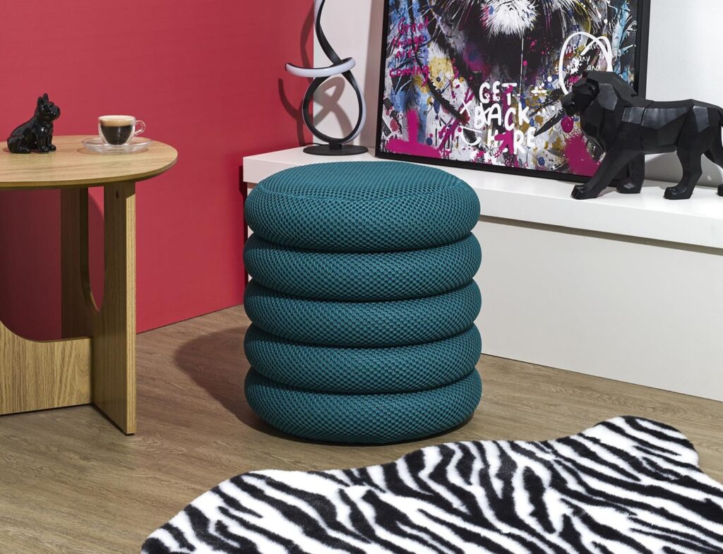 Σκαμπό-Μπαούλο Atom Home Deco Factory - 37X42Cm - Μπλε