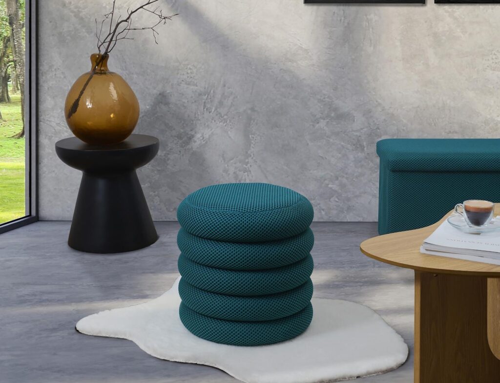 Σκαμπό-Μπαούλο Atom Home Deco Factory - 37X42Cm - Μπλε