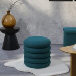Σκαμπό-Μπαούλο Atom Home Deco Factory - 37X42Cm - Μπλε