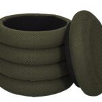 Σκαμπό-Μπαούλο Atom Home Deco Factory - 37X42Cm - Πράσινο
