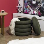 Σκαμπό-Μπαούλο Atom Home Deco Factory - 37X42Cm - Πράσινο
