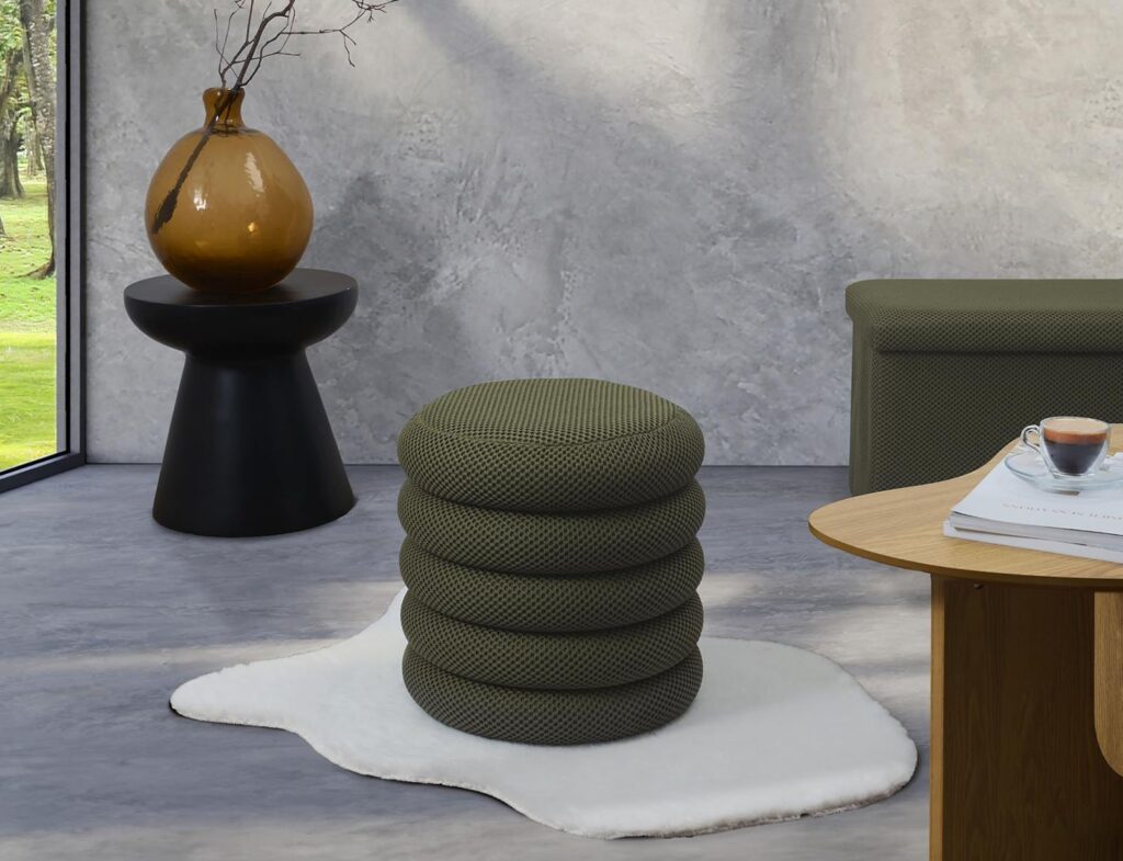 Σκαμπό-Μπαούλο Atom Home Deco Factory - 37X42Cm - Πράσινο