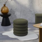 Σκαμπό-Μπαούλο Atom Home Deco Factory - 37X42Cm - Πράσινο