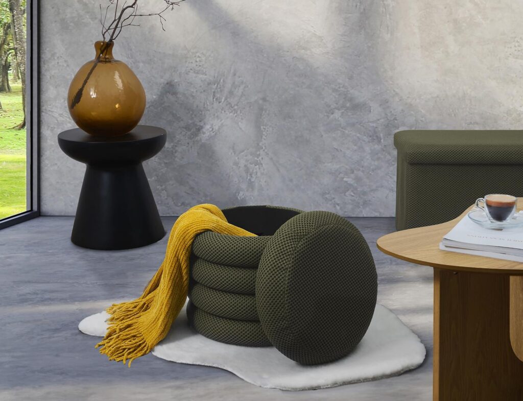 Σκαμπό-Μπαούλο Atom Home Deco Factory - 37X42Cm - Πράσινο