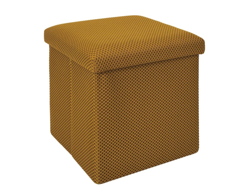 Σκαμπό-Μπαούλο Atom Home Deco Factory - 38X38X38Cm - Κίτρινο
