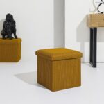 Σκαμπό-Μπαούλο Atom Home Deco Factory - 38X38X38Cm - Κίτρινο