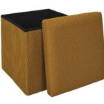 Σκαμπό-Μπαούλο Atom Home Deco Factory - 38X38X38Cm - Κίτρινο
