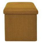 Σκαμπό-Μπαούλο Atom Home Deco Factory - 38X38X38Cm - Κίτρινο