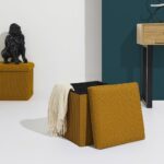 Σκαμπό-Μπαούλο Atom Home Deco Factory - 38X38X38Cm - Κίτρινο