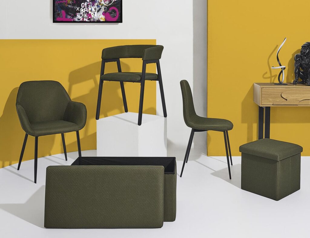 Σκαμπό-Μπαούλο Atom Home Deco Factory - 38X38X38Cm - Πράσινο